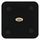 Square striped candle holder plate in black aluminium 4 in s2