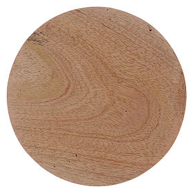 Piattino portacandela rotondo in legno 10 cm