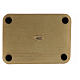 Rectangular knurled candle holder plate in gold plated aluminium s3