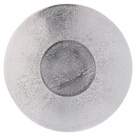 Candle holder plate in honeycombed silver-plated aluminium 12 cm