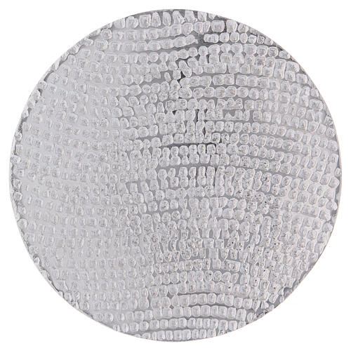 Talerzyk śr. 12 cm podstawka świecy dek. plaster miodu, aluminium posrebrzane 1