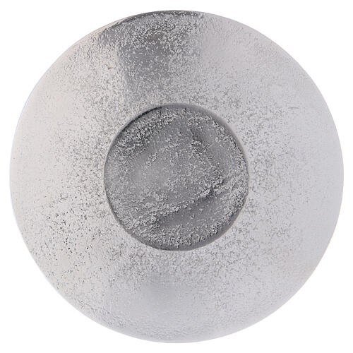 Honeycomb candle holder plate in silver-plated aluminium 4 3/4 in 2