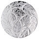 Candle holder plate in optical silver-plated aluminium with leaves 9 cm s1