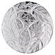 Prato porta-vela decoro folhas alumínio prateado 9 cm s1