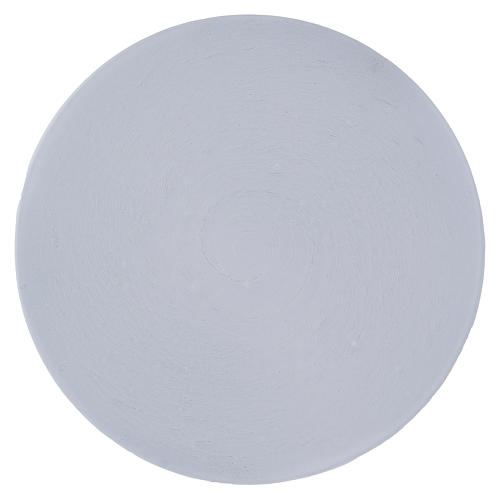 Round candle holder plate in white aluminium 14 cm 1