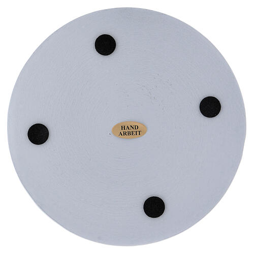 Round candle holder plate in white aluminium 5 1/2 in 2