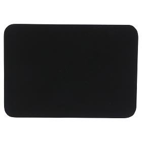 Assiette porte-bougie rectangulaire aluminium noir 17x12 cm