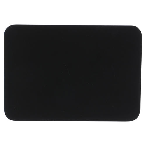 Assiette porte-bougie rectangulaire aluminium noir 17x12 cm 1
