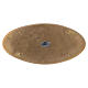 Oval candle holder plate in matt gold-plated brass with incisions 18x9 cm s2