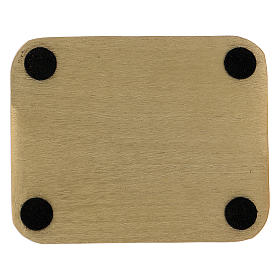 Piattino portacandela alluminio dorato rettangolare 10x8 cm