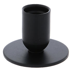 Röhrenförmiger Kerzenhalter aus schwarzem Eisen, 2,5 cm