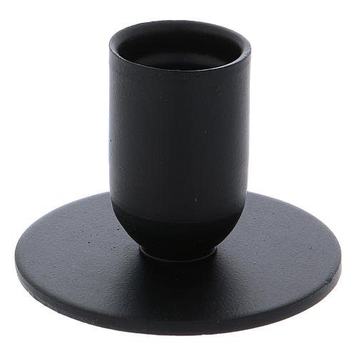 Tube-shaped candle holder in black iron 2.5 cm 1