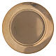 Simple candle holder plate 2 3/4 in gold plated brass s1