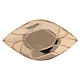 Piattino portacandela ovale con incisioni ottone dorato 4 cm s1