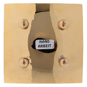 Piattino portacandela concavo con decori ottone dorato 10x10 cm