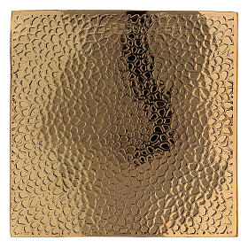 Prato porta-vela côncavo com decorações latão dourado 10x10 cm