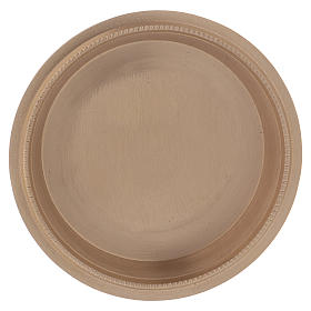 Assiette pour bougie bord rehaussé décoré laiton doré nacré 8 cm
