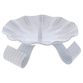 Portacandela 3 piedi con punzone ferro bianco e sfumato argento 6 cm