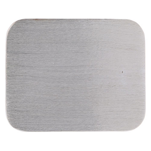 Assiette porte-bougie rectangulaire aluminium argenté 10x8 cm 1