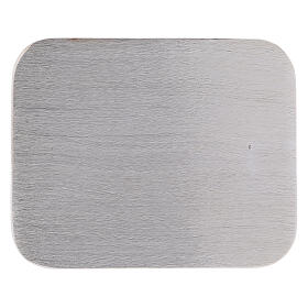 Prato porta-vela retangular alumínio prateado 10x8 cm