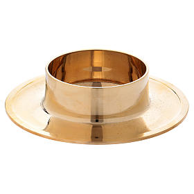 Simple candle holder in gold-plated brass 7 cm