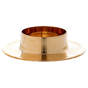 Simple candle holder in gold-plated brass 7 cm