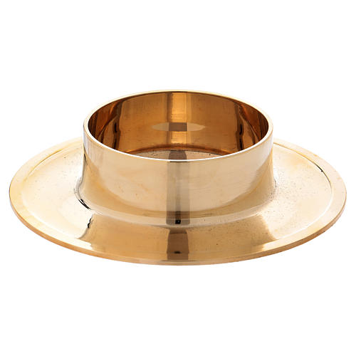Simple candle holder in gold-plated brass 7 cm 1
