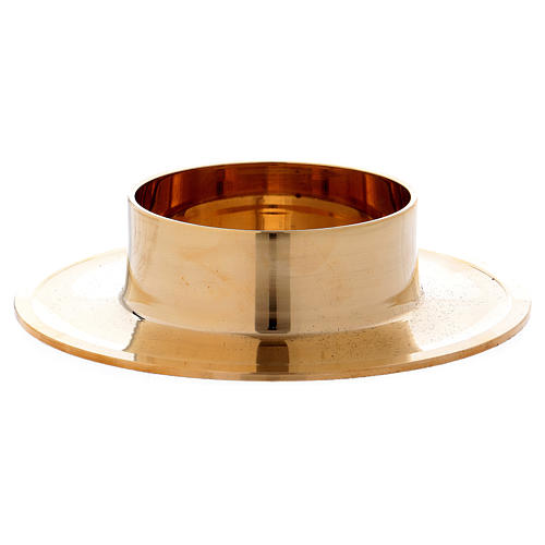 Simple candle holder in gold-plated brass 7 cm 2