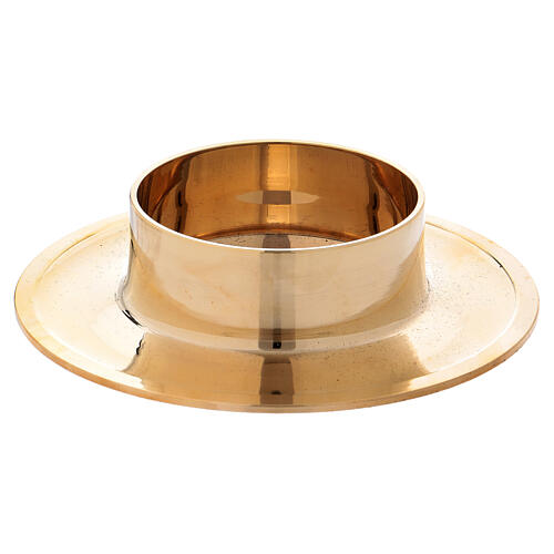 Simple candlestick 2 3/4 in gold plated brass 1