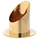 Candle holder diameter 7 cm shiny golden brass oblique cut s3