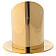 Candle holder diameter 7 cm shiny golden brass oblique cut s4