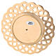 Candle holder plate with perforated edges gold plated brass s4