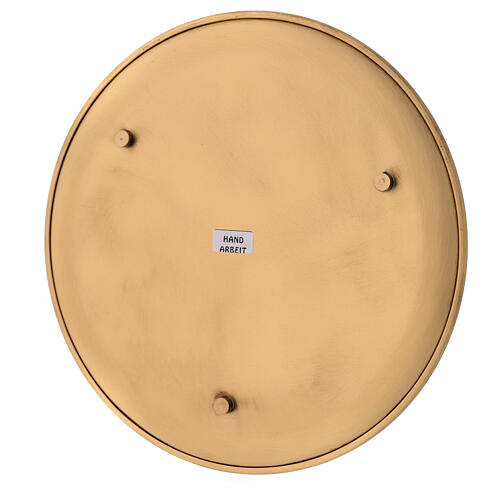 Piatto portacandela diametro 21 cm ottone dorato satinato 4