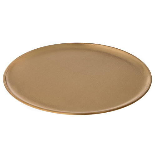 Prato para vela diâmetro 21 cm latão dourado acetinado 1