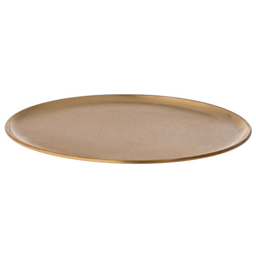 Prato para vela diâmetro 21 cm latão dourado acetinado 3