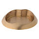 Double oval satin golden brass candleholder plate s2