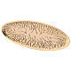 Oval plate in shiny golden brass engraved cracks effect s3