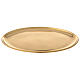 Plate for candle shiny golden brass diameter 17 cm s1