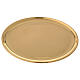Plate for candle shiny golden brass diameter 17 cm s2