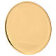 Plate for candle shiny golden brass diameter 17 cm s3