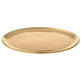 Piatto per candela ottone dorato lucido diametro 17 cm