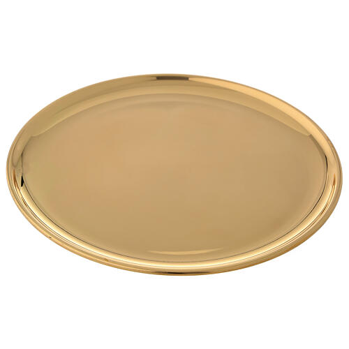 Piatto per candela ottone dorato lucido diametro 17 cm 2
