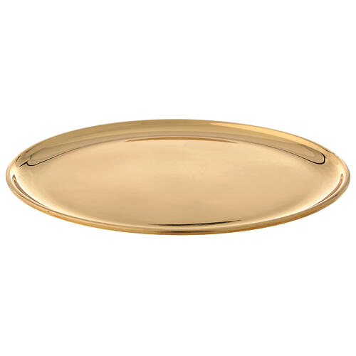 Candle holder plate in polished gold plated brass d. 6 3/4 in 1