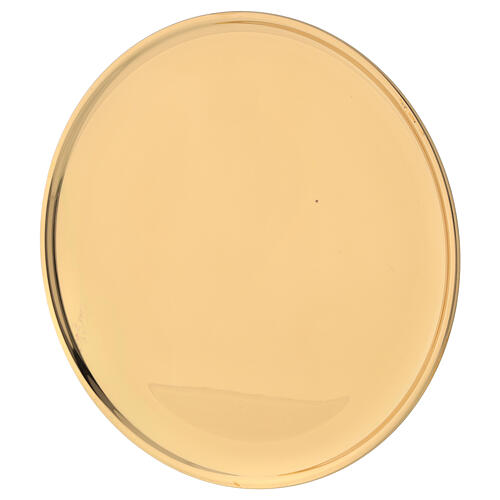 Candle holder plate in polished gold plated brass d. 6 3/4 in 3