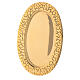 Oval candle holder plate in gold plated brass raised edge s3