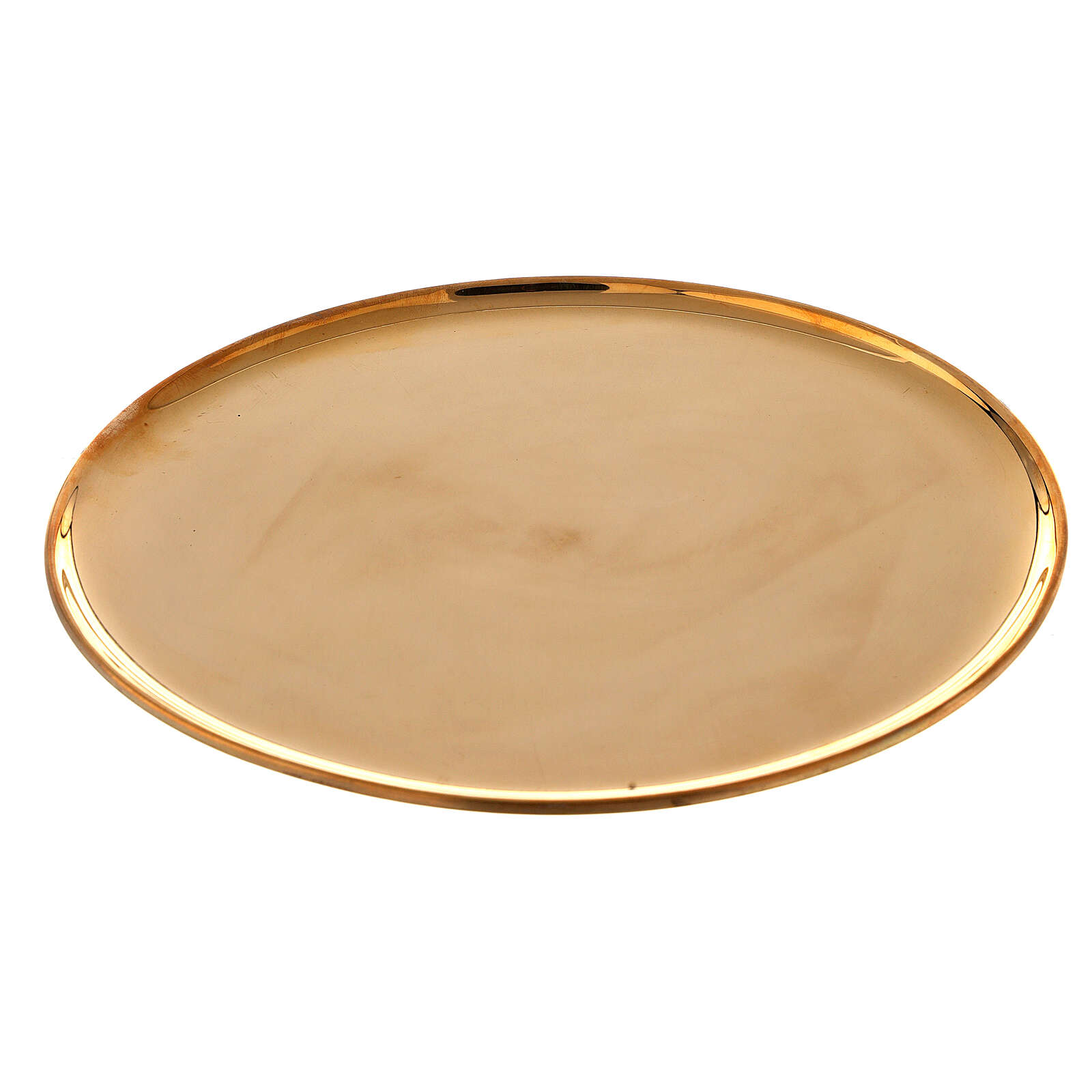Round candle holder plate in gold plated brass 8 1/4 in online sales on