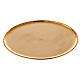 Round candle holder plate in gold plated brass 8 1/4 in s1