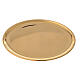 Candles plate diameter 19 cm shiny golden brass s1