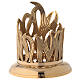 Golden brass candle holder engraved flames diameter 10 cm s1