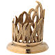 Golden brass candle holder engraved flames diameter 10 cm s3